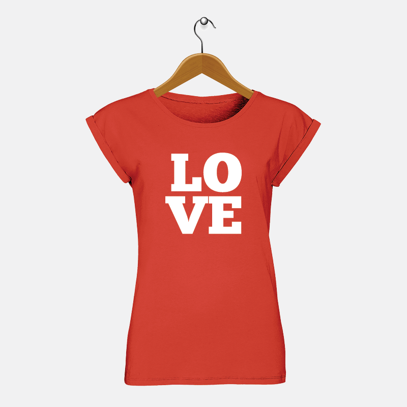 vluchtelingen films Gevestigde theorie LOVE t-shirt dames model by DG Creations